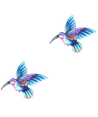 SUPVOX 2 Pcs Wrought Iron Bird Wall Hanging Metal Artwork 3d