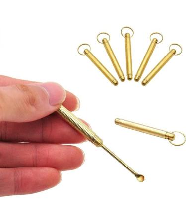 Gold Metal Keychain Earwax Cleaner Spoon | Multifunctional Ear Pick Tool - Buy Online on GoSupps.com