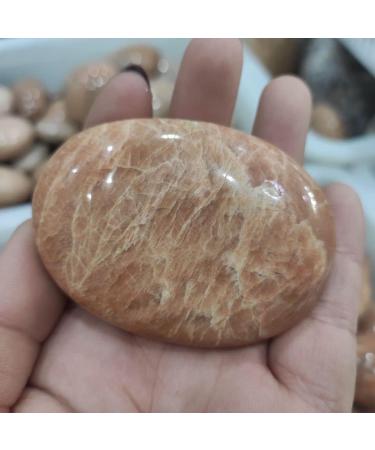 Natural Crystal Rough 1pcs Natural Orange Moon Stone Palm Stones Minerals Aquarium Crystal Natural Stones and Minerals - Buy Online on GoSupps.com