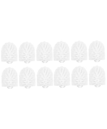 Solustre 12 StK toilet brush head Best toilet brush round spherical toilet brush heads toilet washer toilet cleaner to fill the silicone scrubber white clean pp magic wand