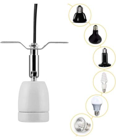 Pofet Reptile Heat Lamp Holder E27 400W - Rotatable Ceramic Heating Lamp with Switch & Clip for Lizards Turtles & Reptiles - Buy Online on GoSupps.com