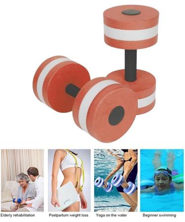 2PCS Water Aerobic Foam Dumbbells Set for Aquatic Exercise - Orange - Buy Online on GoSupps.com