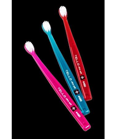 3x Tello Brush Ultra Soft 4480 - Super Soft Manual Toothbrush for Kids with Rounded NOLLEX Bristles - Random Color - Ideal for Gentle Oral Care - Buy Online on GoSupps.com