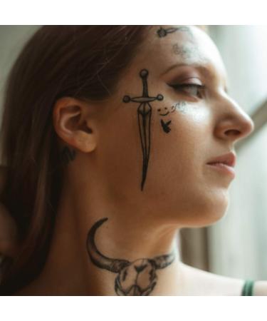 Post Malone Inspired Face Temporary Tattoo Stickers - Realistic & Skin Safe Halloween Costume Accessories - Buy Online on GoSupps.com