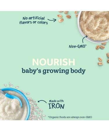 Gerber Organic 1st Foods Grain & Grow Oatmeal Baby Cereal 8oz (Pack of 6) - Healthy Infant Meal Option - Buy Online on GoSupps.com