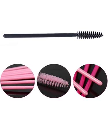 guohanfsh 50Pcs Eyelash Mascara Wands Disposable Makeup Brushes Eyebrow Applicator Cosmetic Tool Black + Rose Red - Buy Online on GoSupps.com