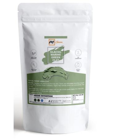 mGanna 100% Natural Glacial Marine Green Clay 454 GMS / 1 LBS for Facial Masks Creams Body Wraps Soft Peels and Scrubs Skin Tightening and Soap Making