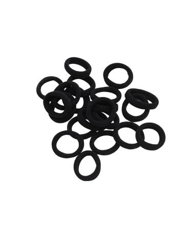 Ailan 20 Pieces Hair Ring High Elasticity Preppy Style Adjustable Decorative Snag Free Ponytail Holder Hairs Rope Accessories Black