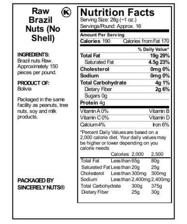 Sincerely Nuts Raw Brazil Nuts No Shell - 5lb Bag | Premium Whole Snack, Kosher, Vegan, Gluten Free | Keto & Paleo Friendly | Rich in Vitamins & Minerals - Buy Online on GoSupps.com