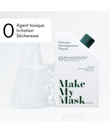 MakeMyMask: Tricho-Pure Anti-Dandruff Shampoo - Dandruff - Itching Plaques - 98% Natural Sulfate-Free - Proven Effectiveness - Buy Online on GoSupps.com