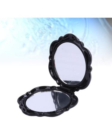 Lurrose Vintage Folding Plastic Rose Compact Mirror | Double Sided Travel Makeup Mirror - Buy Online on GoSupps.com