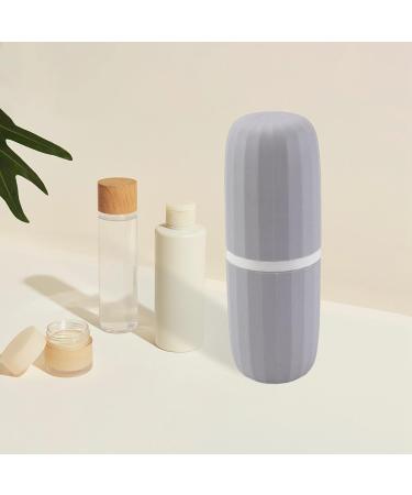 YWJLQH 3-in-1 Travel Toothbrush Holder & Gargle Cup Compact Gray Design for Outdoor Shower & Camping - Buy Online on GoSupps.com