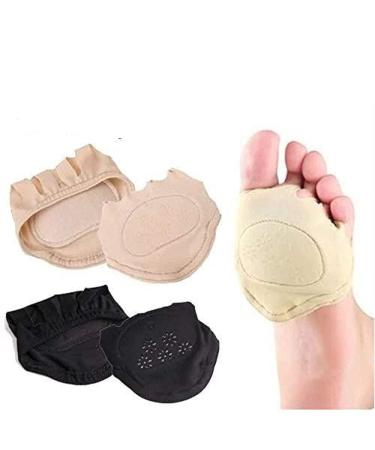 Super Soft Cotton Plus Silicone Five-Finger Front Palm Invisible Socks Front Palm pad to Protect The Toe and Foot Against wear, Foot Pain pad 2 Pairs
