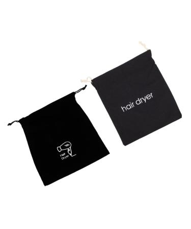 TOVINANNA 2pcs Hair Dryer Storage Bag Hairdryer Organizer Hair Dryer Bag Drawstring Hair Dryer Bonnet Fabric 33.00X30.00X0.50CM As Shown 1