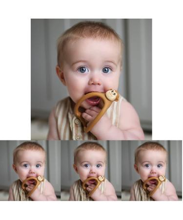 Nuby 100% Silicone Loopals Easy Grip Loopy Legs Teether: 3M+ Characters Vary Multi (Pack of 4)
