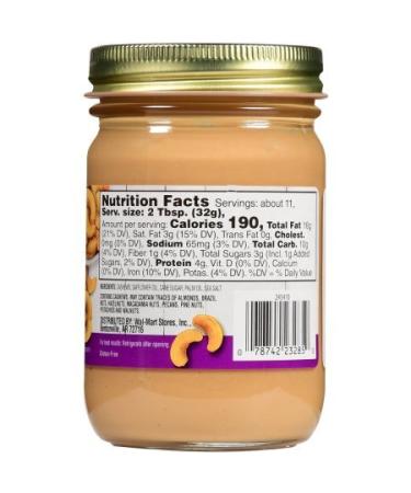 Sams Choice Creamy Cashew Butter 12 oz - All Natural Nut Spread - Buy Online on GoSupps.com