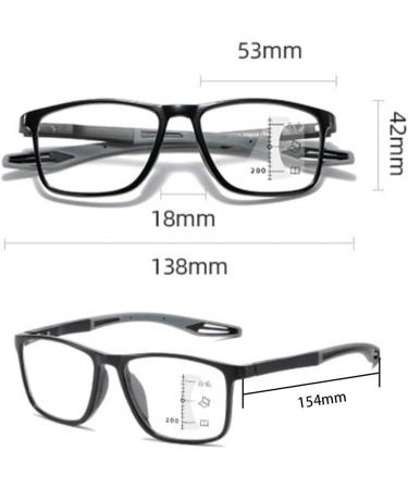 VAKUUM Multifocus Reading Glasses - Blue Light Blocking Trifocal Eyewear for Sports & Reading Portable Transparent Size 3.0x - Buy Online on GoSupps.com
