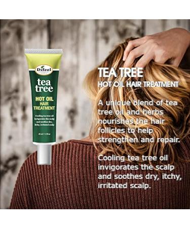 Difeel Tea Tree Oil Hot Oil Hair Treatment 1.5 oz (Pack of 2) - Deep Conditioning Therapy - Buy Online on GoSupps.com