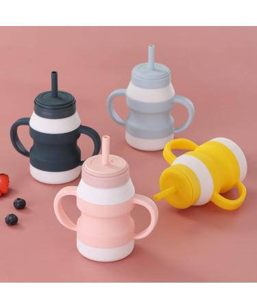 Kikonk Toddler Sippy Cups with Straw, Food Grade Silicone, Spill-Proof, BPA Free - Pink (SC001) - Buy Online on GoSupps.com