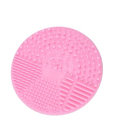 minkissy Makeup Cleaning Mat Make up Kit Portable Hair Brush Silicone Makeup Brush Pad Makeup Brush Cleaner Round Hair Brush Round Cleaning Tool Cleaning Accessories Makeup Pen Sucker Pink 10*10cm Pink