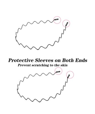 2 Pieces Metal Hair Band Set - Unisex Non-Slip Elastic Headband for Sports Yoga and Makeup - Durable Wave Design International Shipping Available - Buy Online on GoSupps.com