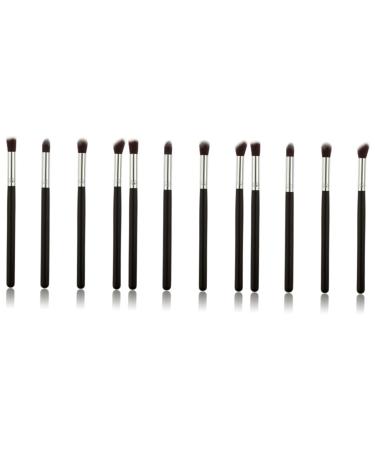 Baluue 12 Pcs Eye Make-up Brush Kit Eye Shadow Brushes Lip Scrubber Brush Makeup Brush Lip Scruber Black