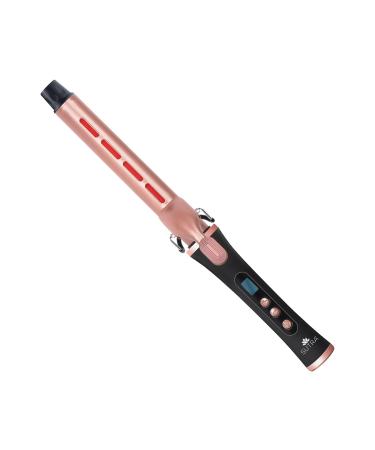 Sutra IR2 Infrared Curling Iron Clip Curling Iron Rose Gold Ceramic Barrel Adjustable Digital Temperature Control up to 430 F Auto Shut Off 28 MM
