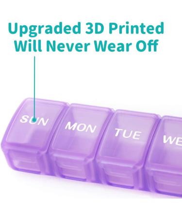 Buy 2 Packs Small Weekly Pill Organizer - Pocket Daily Pill Case for Vitamins Supplements & Fish Oil (Purple) | International Shipping Available - Buy Online on GoSupps.com