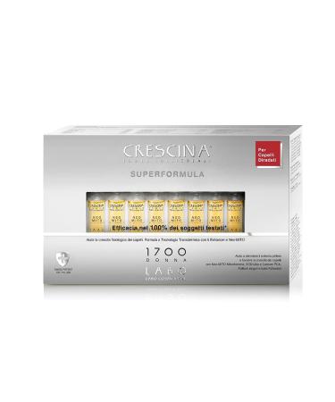 Crescina Transdermic SUPER FORMULA les Folliculaires Traitement Repousse des Cheveux 1700 Femmes 20 ampoules