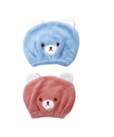 Quick Dry Kids Hair Turban Towel - 2 Pack Absorbent Hair Dryer Wrap - Blue - Buy Online on GoSupps.com