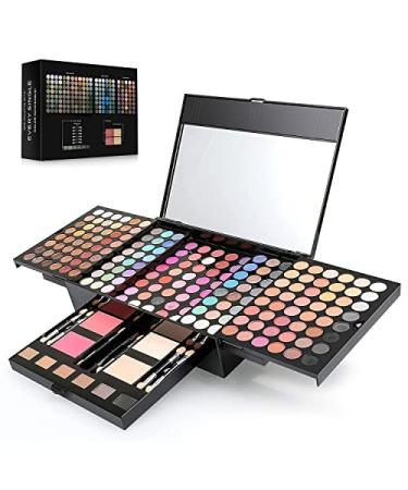194 Colors Cosmetic Make up Palette Set Kit with Eyeshadow Blusher Eyebrow Powder Face Concealer All-in-One High Pigment Powder Pallet Kit with Mirror  Applicators