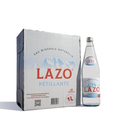 Glass sparkling mineral water 1L - LAZO