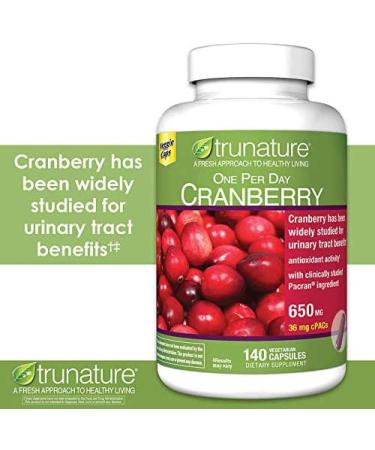 trunature Cranberry 650 mg 140 Vegetarian Capsules - Urinary Health Support - Buy Online on GoSupps.com