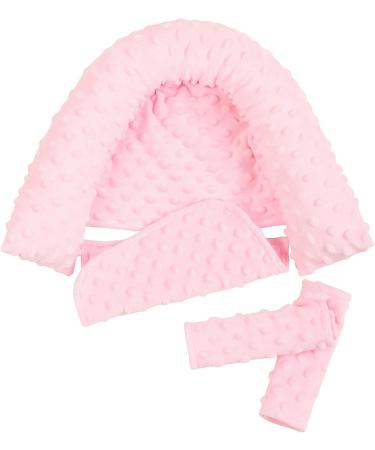 NICEYEA Baby Carseat Headrest and Strap Covers - Soft Neck Support Pillow for Newborns - Pink - Buy Online on GoSupps.com