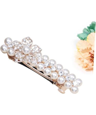 FRCOLOR Drill Hair Clip Hair Pin Hair Barrettes Hair Clip Pearl Hairpin Women Barrettes Hair Accessories Rhinestones Women's White Girl Hair Clip - Buy Online on GoSupps.com