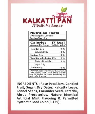 Kalakati Mitha Paan I Best Indian Mukhwas 10.58 oz (300 g) I Best Mouth Freshener I After Meal Digestive treat I Vegan I Non- GMO I Tasty Indian Kalkatti sweet pan - Buy Online on GoSupps.com