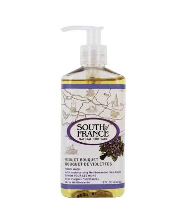 Violet Bouquet Clean Hand Wash by South of France Clean Body Care | Moisturizing Liquid Hand Soap with Mediterranean Sea Algae | 8 oz Pump Bottle Violet Bouquet 8 Fl Oz (Pack of 1)