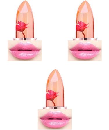 POPETPOP 3Pcs Moisturizing Lipstick Lip Gloss Flower Lipstick Jelly Lip Stick mediumx3pcs as shown x 3pcs - Buy Online on GoSupps.com