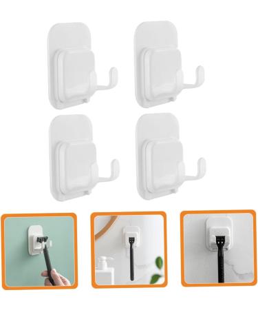 Osaladi Self-Adhesive Razor Hook Hanger - 4-Piece Utility Set for Wall Storage | ABS Razor Holder & Stands in White - Buy Online on GoSupps.com