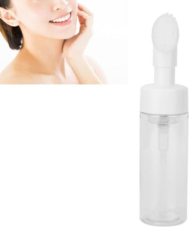 Foaming Bottle with Silicone Brush Head Prevent Water Leakage Convenient Fill Water Round Bottom Press Foaming Pump Transparent Lotion or Facial Cleanser Bottling (100ML) - Buy Online on GoSupps.com