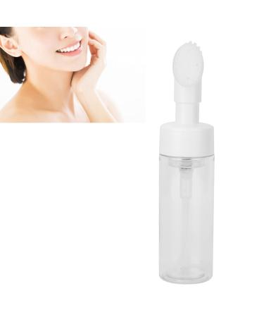 YUYTE Mousse Foaming Bottle Silicone Brush Foam Bottle Empty Refillable Facial Cleanser Foaming Bottle Transparent (200ML)