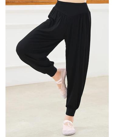 TAIKMD Kids Girls Black Harem Pants - Stretchy Dancewear for Hip Hop, Jazz, Yoga - Size 12 - Buy Online on GoSupps.com