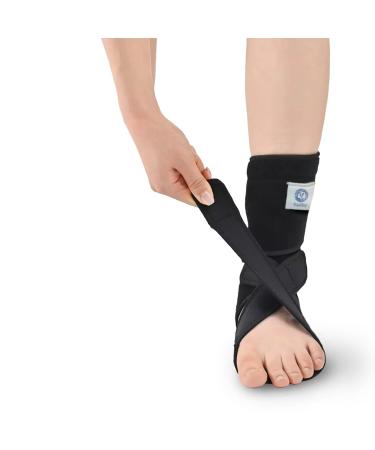 Foot Drop Brace - AFO Ankle Stabilizer for Joint Pain Relief | Soft Night Splint & Support for Walking & Sleeping (Right Foot Black) - International Shipping Available - Buy Online on GoSupps.com