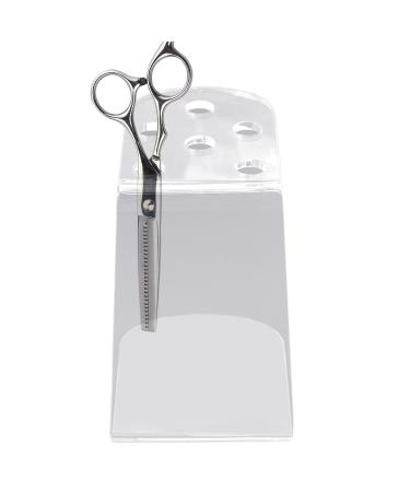 Scissors Holder for Hair Stylist Acrylic Rack Salon Shear Holder - Clear 6 Holes Stylist Tool Rack Desktop Organizer Accessories for Barber Shop Home