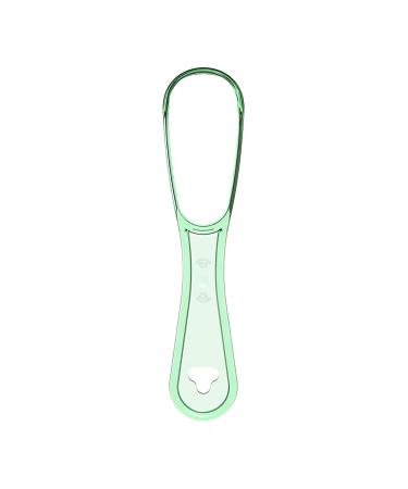 Tongue scraper for adult children Food-real silicone-tongue cleaner to combat bad breath fresher breath-100% BPA-free 1 piece (1-pack) green