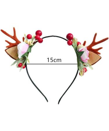 Flower Headband Flower Antlers Hairband Elk Deer Animal Horns Hair Band Hair Hoop Headwear Halloween Christmas Hair Accessories Photography Props for Women Girls - Buy Online on GoSupps.com