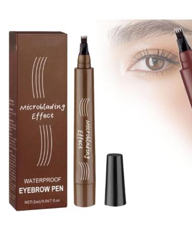 Beneathk Eyebrow Pen 2024 Upgraded Natural Brows Eyebrow Pen 3d Waterproof Microblading Eyebrow Pen 4 Fork Tip Eyebrow Pencil Waterproof Eyebrow Pen Microblading Effect. (Light Brown)