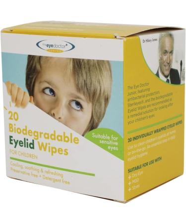 Eye Doctor Junior Eyelid Wipes - 20x Individually Wrapped Kids Eye Cleansing Wipes for Daily Hygiene & Dry Eye Relief - Buy Online on GoSupps.com