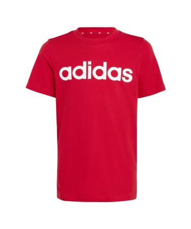 adidas Kids U Lin Tee T-Shirt (Short Sleeve) 176 Better Scarlet/White