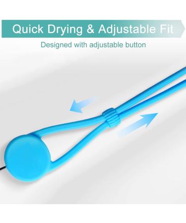 Quick Dry Silicone Lanyard Set for Peritoneal Dialysis - Blue | 2 Lanyards + 4 Rings | Shower Accessories for Men and Women - Buy Online on GoSupps.com